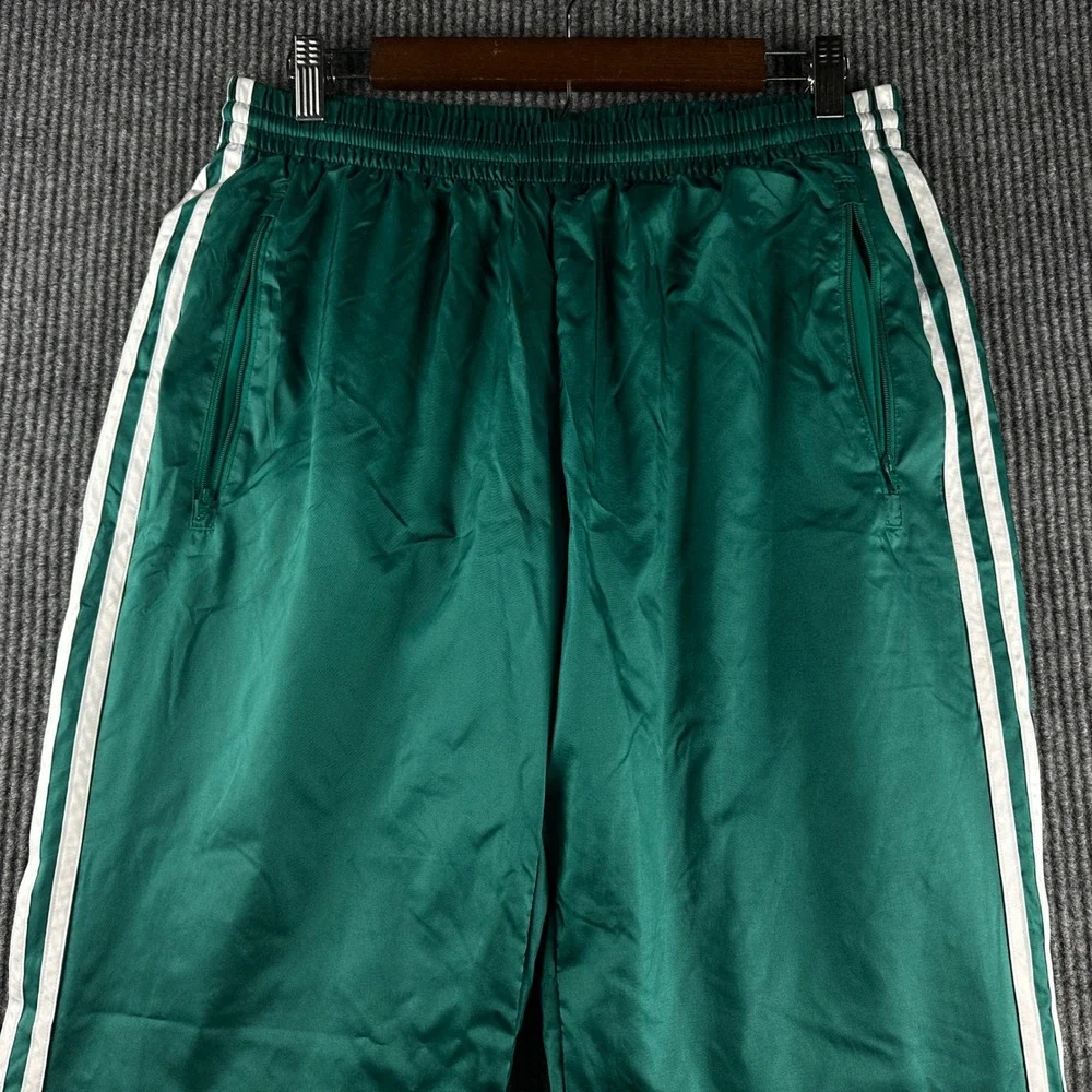 Adidas Originals Mens Green 3-Stripe Wind Track Pants CV4606 Emerald Green L